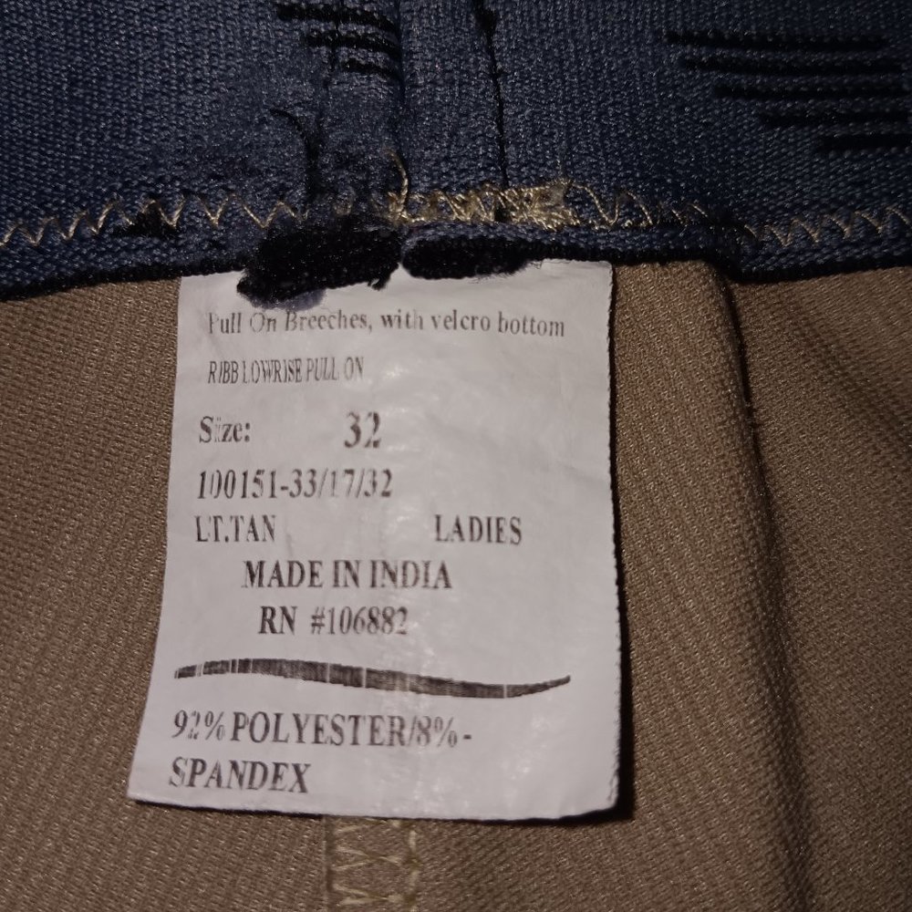 TUFF RIDER PULL-ON RIBBED BREECHES RIDING PANTS - Picture 5 of 10